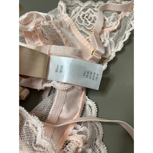 Felicity Hayward X Playful Promises delicate floral sheer lace bralette US 6 - Picture 5 of 5